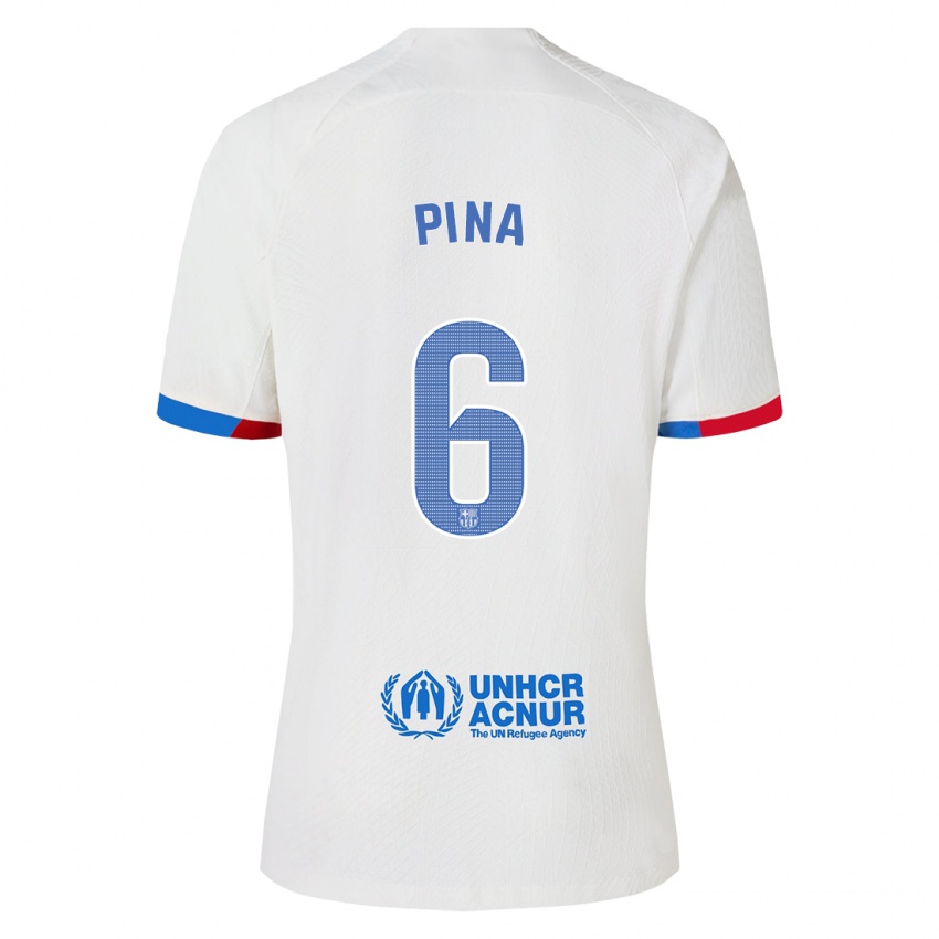 Homem Camisola Claudia Pina #6 Branco Alternativa 2023/24 Camisa