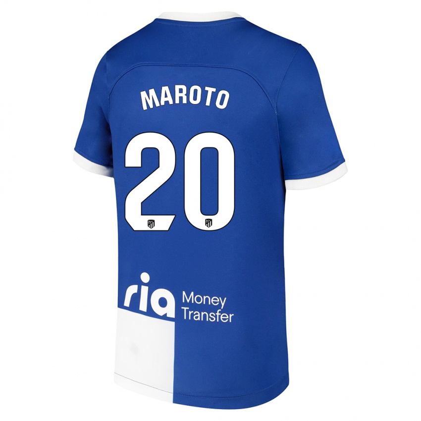 Homem Camisola Mario Maroto #20 Branco Azulado Alternativa 2023/24 Camisa