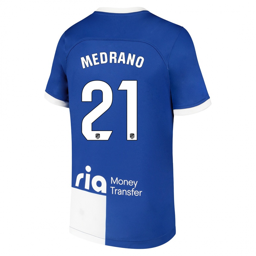 Homem Camisola Fernando Medrano #21 Branco Azulado Alternativa 2023/24 Camisa