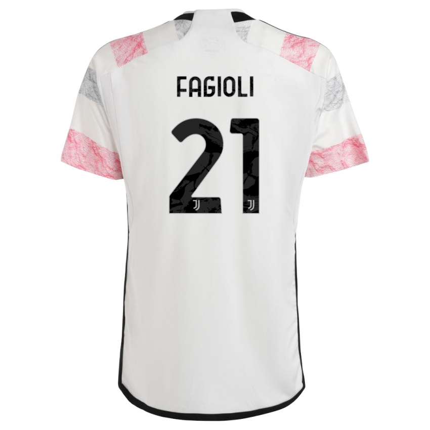 Homem Camisola Nicolo Fagioli #21 Branco Rosa Alternativa 2023/24 Camisa