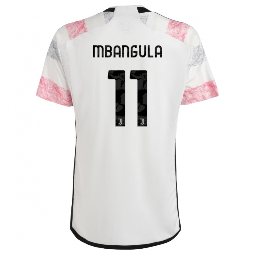 Homem Camisola Samuel Mbangula #11 Branco Rosa Alternativa 2023/24 Camisa