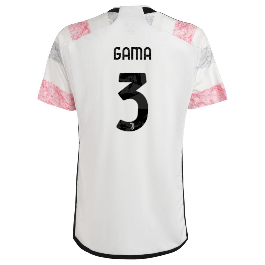 Homem Camisola Sara Gama #3 Branco Rosa Alternativa 2023/24 Camisa
