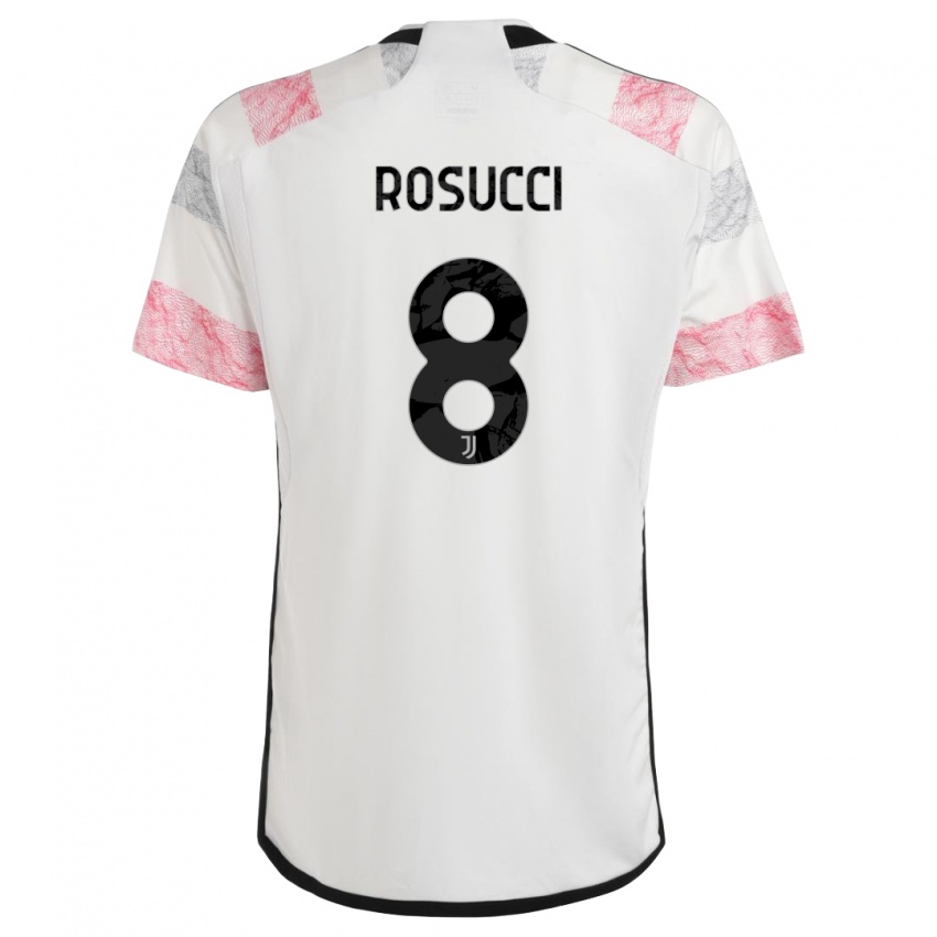 Homem Camisola Martina Rosucci #8 Branco Rosa Alternativa 2023/24 Camisa