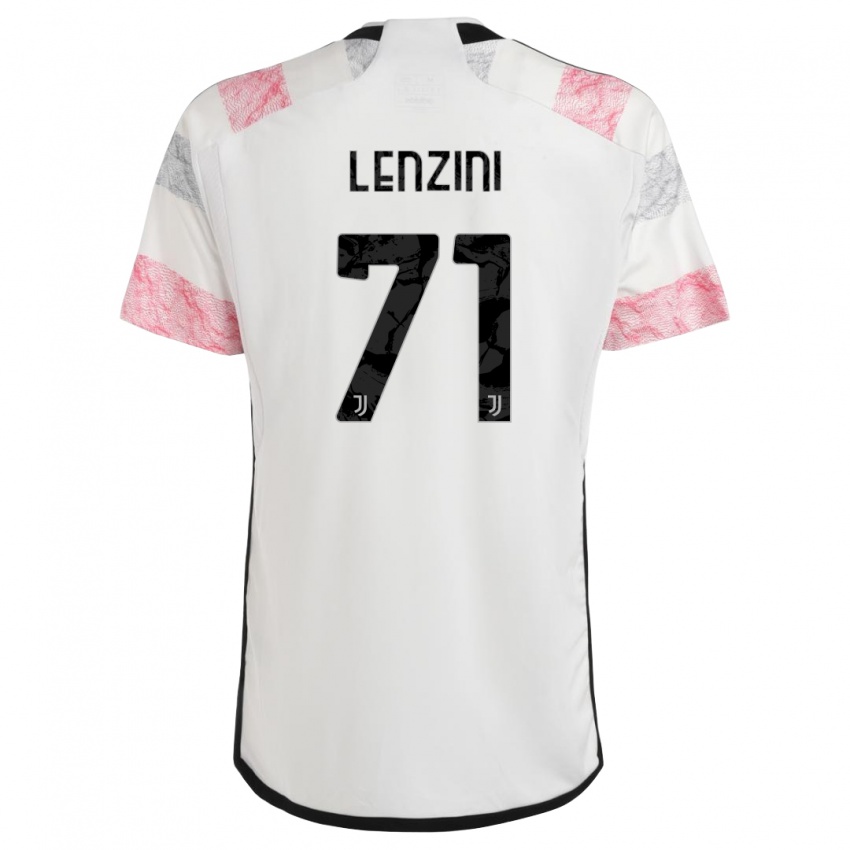 Homem Camisola Martina Lenzini #71 Branco Rosa Alternativa 2023/24 Camisa