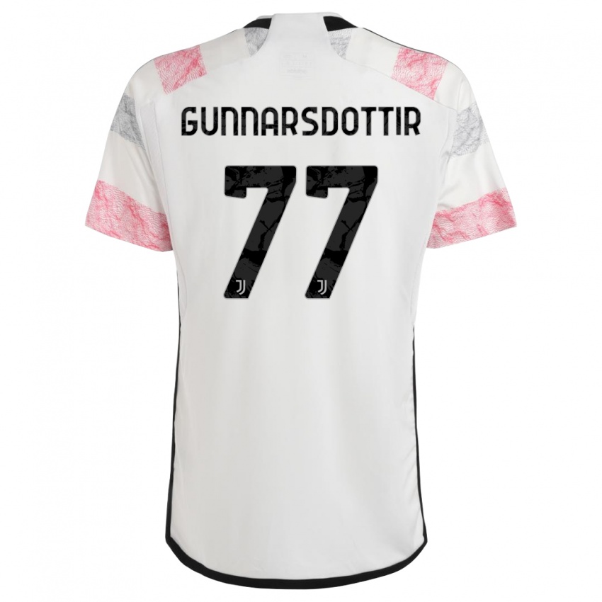 Homem Camisola Sara Bjork Gunnarsdottir #77 Branco Rosa Alternativa 2023/24 Camisa