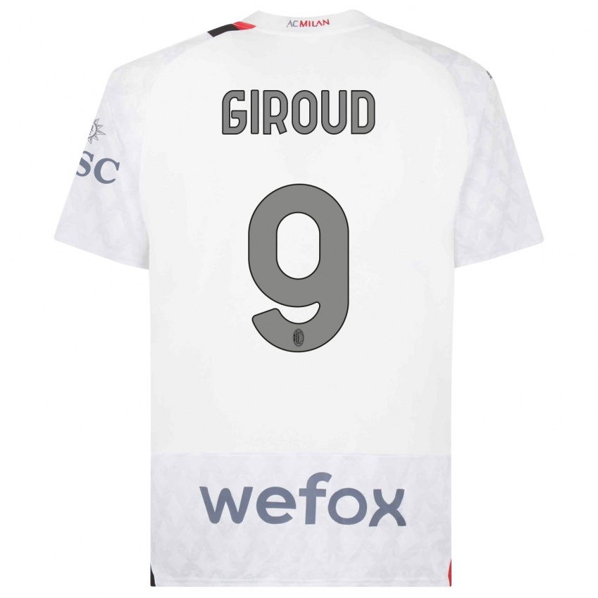 Homem Camisola Olivier Giroud #9 Branco Alternativa 2023/24 Camisa