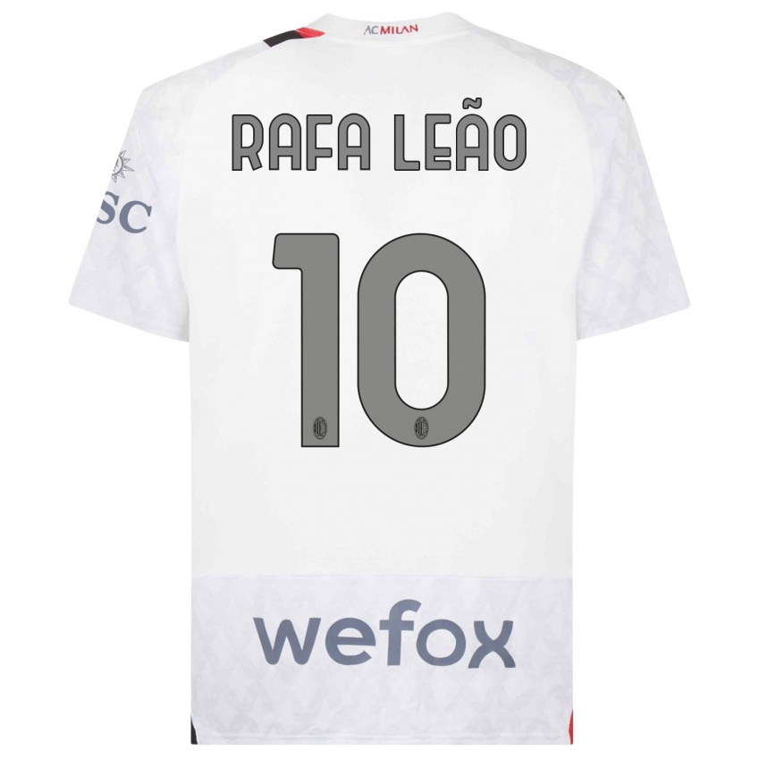 Homem Camisola Rafael Leão #10 Branco Alternativa 2023/24 Camisa