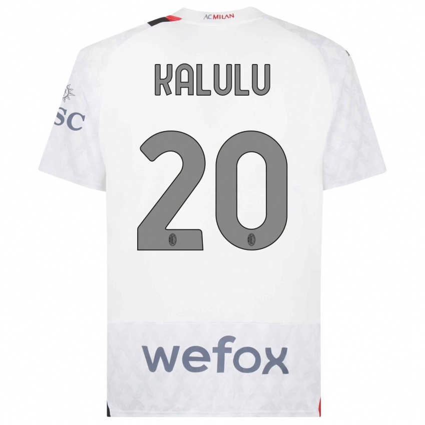 Homem Camisola Pierre Kalulu #20 Branco Alternativa 2023/24 Camisa