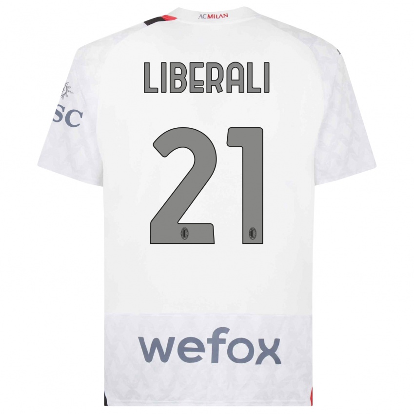 Homem Camisola Mattia Liberali #21 Branco Alternativa 2023/24 Camisa