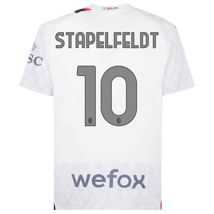 Homem Camisola Nina Stapelfeldt #10 Branco Alternativa 2023/24 Camisa