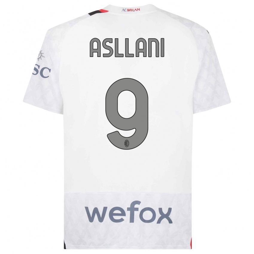 Homem Camisola Kosovare Asllani #9 Branco Alternativa 2023/24 Camisa