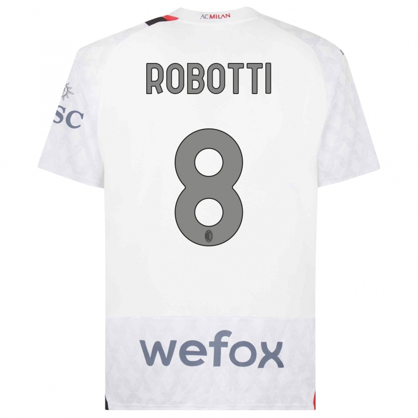 Homem Camisola Giovanni Robotti #8 Branco Alternativa 2023/24 Camisa