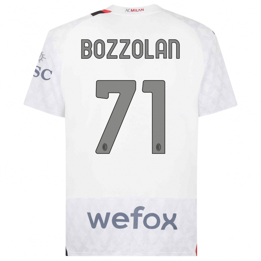 Homem Camisola Andrea Bozzolan #71 Branco Alternativa 2023/24 Camisa