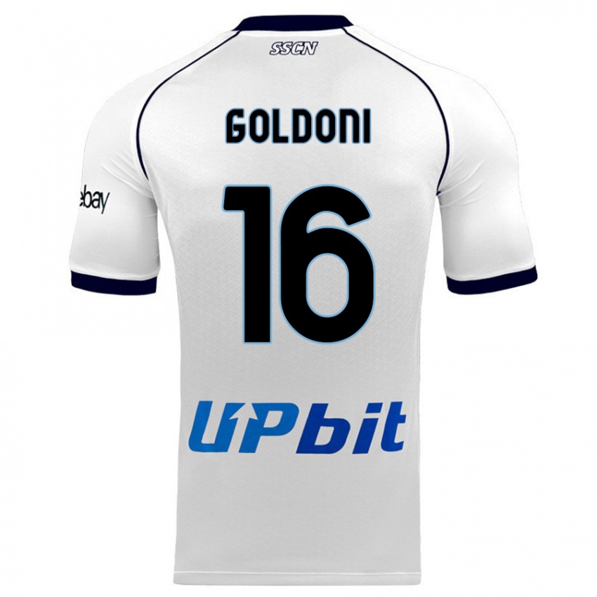 Homem Camisola Eleonora Goldoni #16 Branco Alternativa 2023/24 Camisa