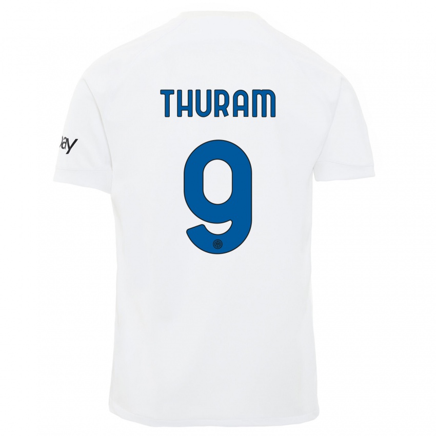 Homem Camisola Marcus Thuram #9 Branco Alternativa 2023/24 Camisa