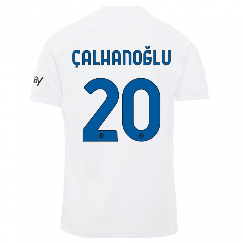 Homem Camisola Hakan Calhanoglu #20 Branco Alternativa 2023/24 Camisa