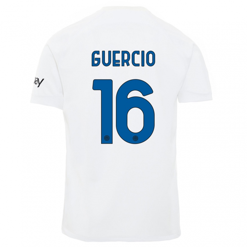 Homem Camisola Tommaso Guercio #16 Branco Alternativa 2023/24 Camisa