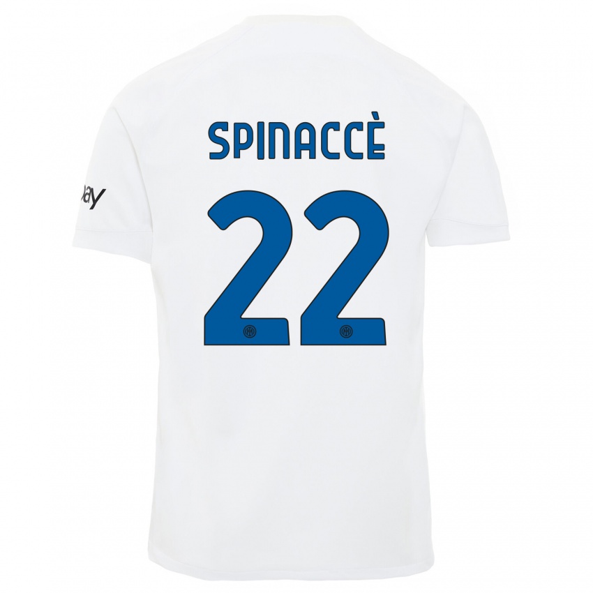 Homem Camisola Matteo Spinaccè #22 Branco Alternativa 2023/24 Camisa