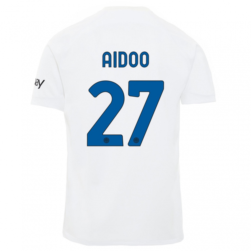 Homem Camisola Mike Aidoo #27 Branco Alternativa 2023/24 Camisa