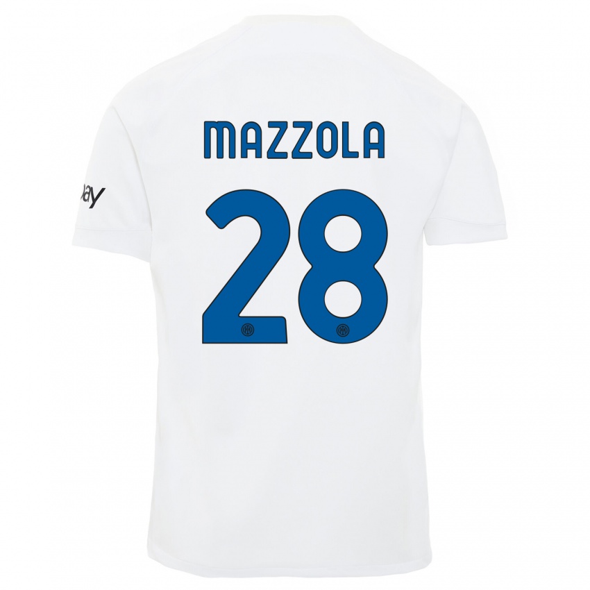 Homem Camisola Giuseppe Mazzola #28 Branco Alternativa 2023/24 Camisa