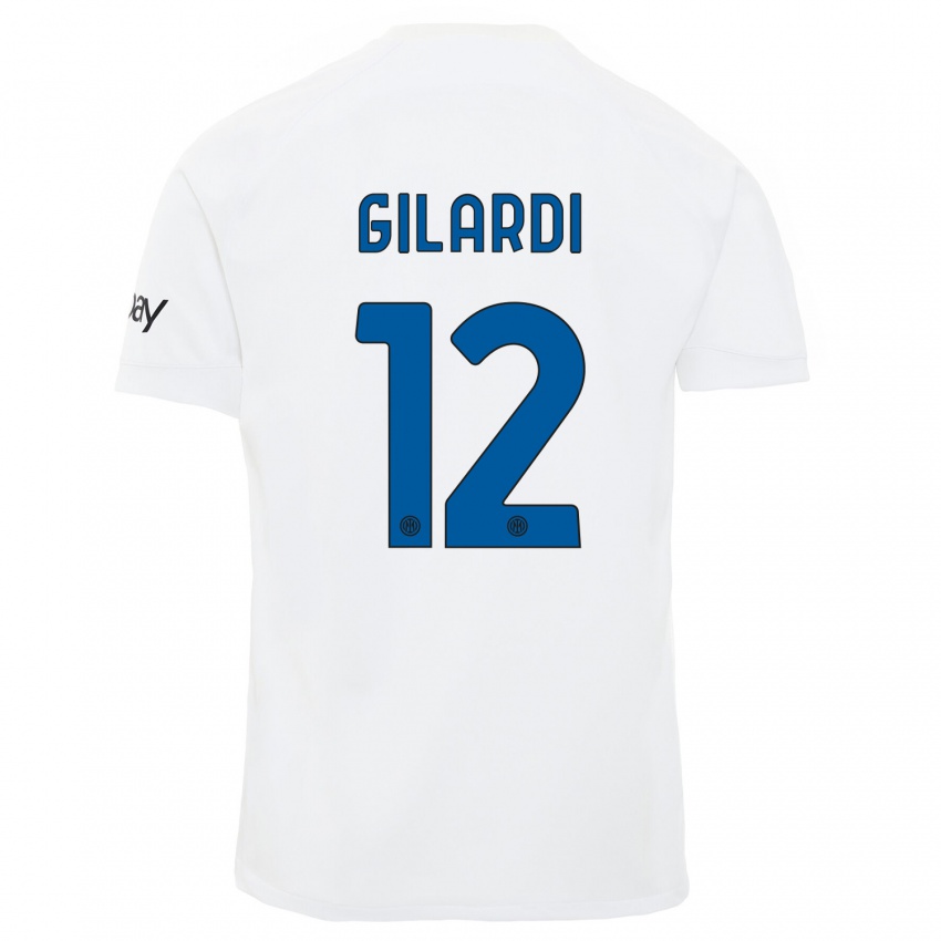 Homem Camisola Astrid Gilardi #12 Branco Alternativa 2023/24 Camisa