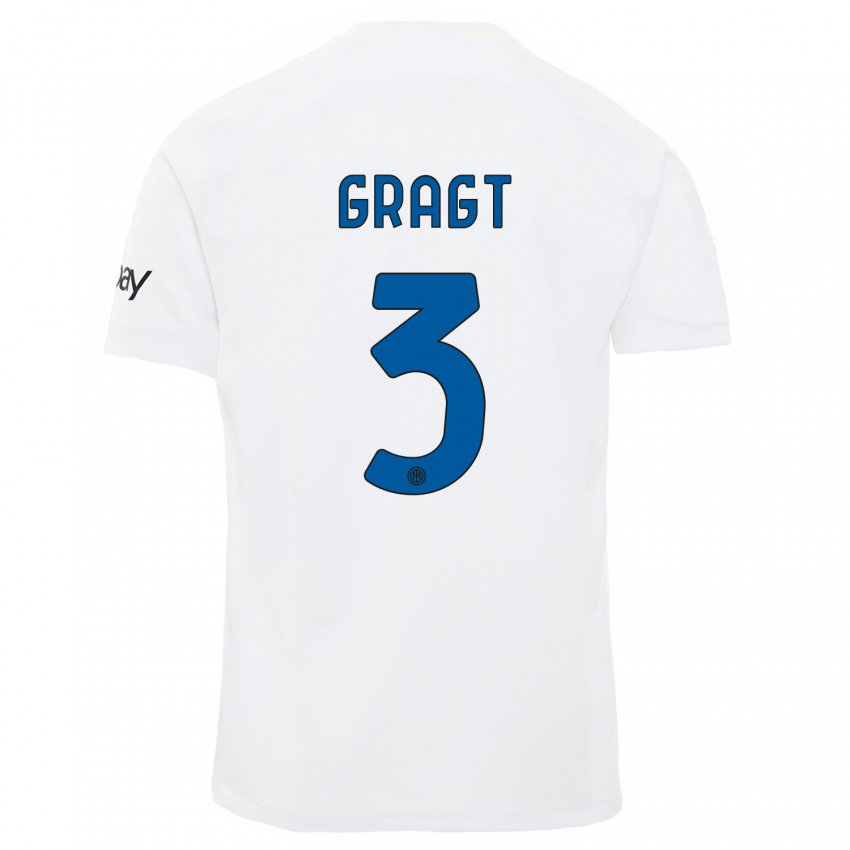 Homem Camisola Stefanie Van Der Gragt #3 Branco Alternativa 2023/24 Camisa