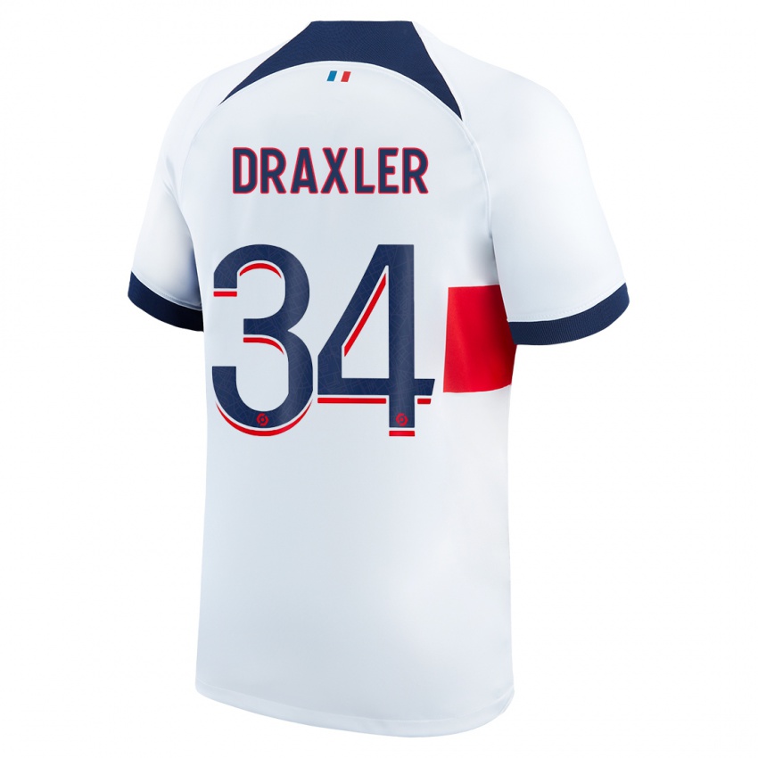 Homem Camisola Julian Draxler #34 Branco Alternativa 2023/24 Camisa
