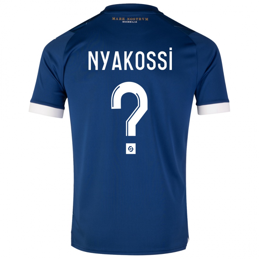 Homem Camisola Roggerio Nyakossi #0 Azul Escuro Alternativa 2023/24 Camisa
