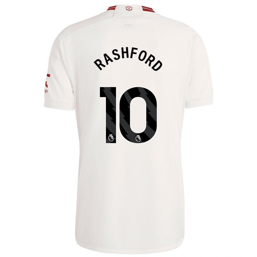 Homem Camisola Marcus Rashford #10 Branco Terceiro 2023/24 Camisa