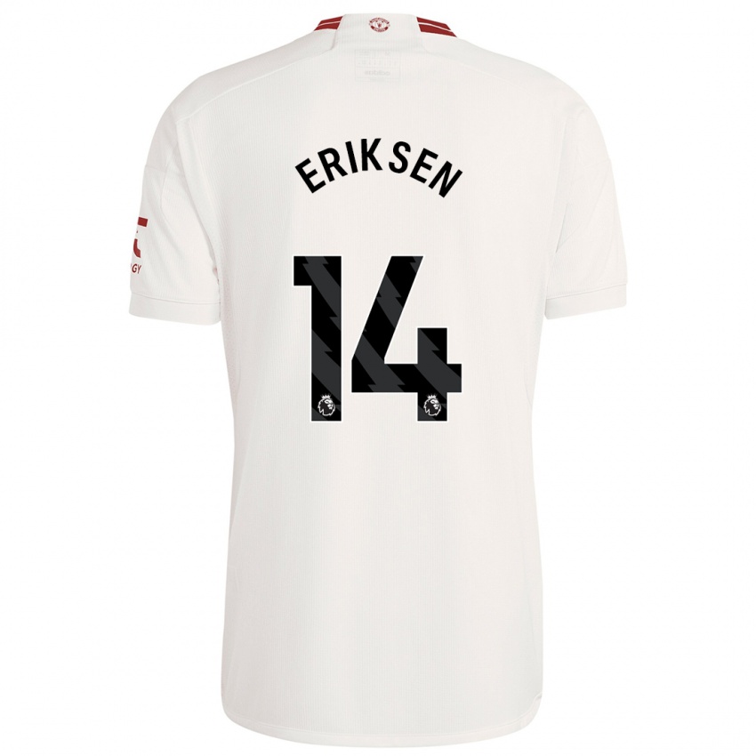Homem Camisola Christian Eriksen #14 Branco Terceiro 2023/24 Camisa