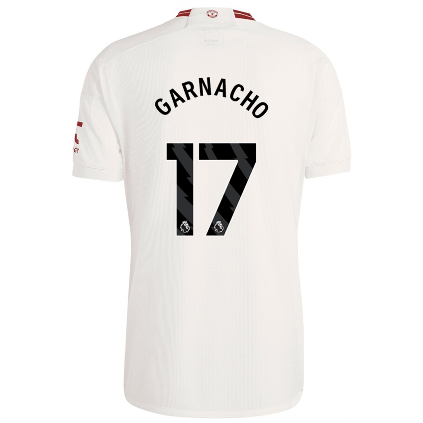 Homem Camisola Alejandro Garnacho #17 Branco Terceiro 2023/24 Camisa
