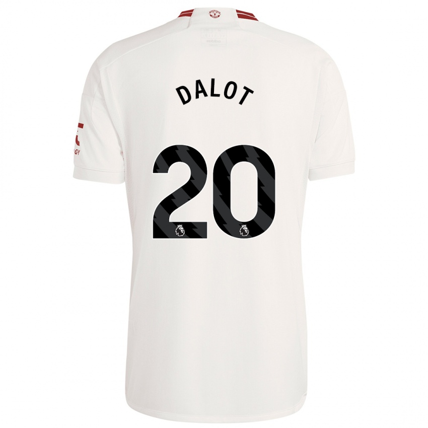 Homem Camisola Diogo Dalot #20 Branco Terceiro 2023/24 Camisa