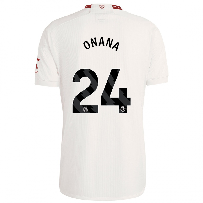 Homem Camisola André Onana #24 Branco Terceiro 2023/24 Camisa