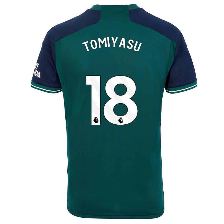 Homem Camisola Takehiro Tomiyasu #18 Verde Terceiro 2023/24 Camisa