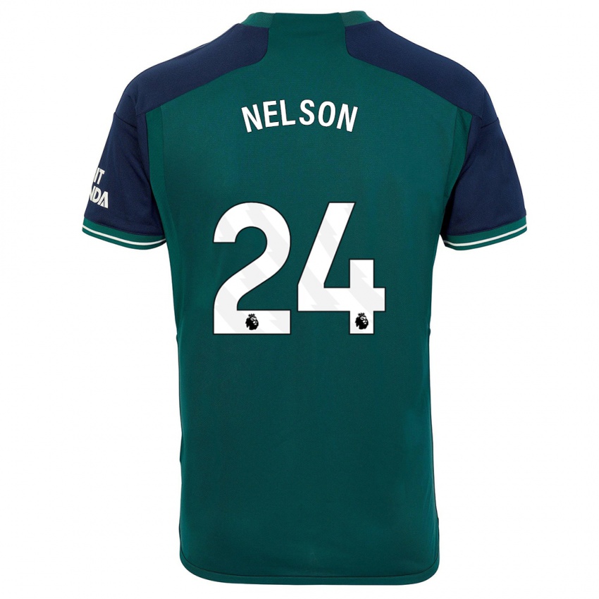 Homem Camisola Reiss Nelson #24 Verde Terceiro 2023/24 Camisa