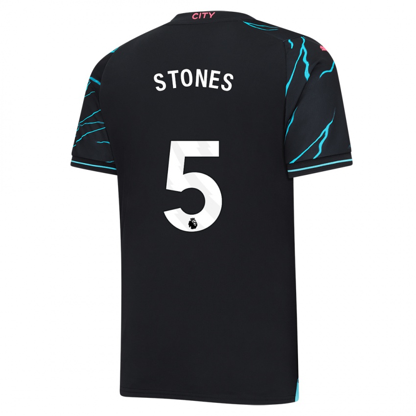 Homem Camisola John Stones #5 Azul Escuro Terceiro 2023/24 Camisa