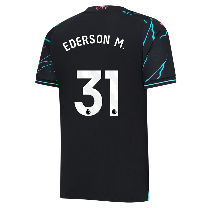 Homem Camisola Ederson Moraes #31 Azul Escuro Terceiro 2023/24 Camisa