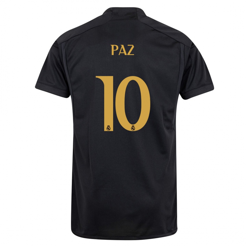 Homem Camisola Nico Paz #10 Preto Terceiro 2023/24 Camisa