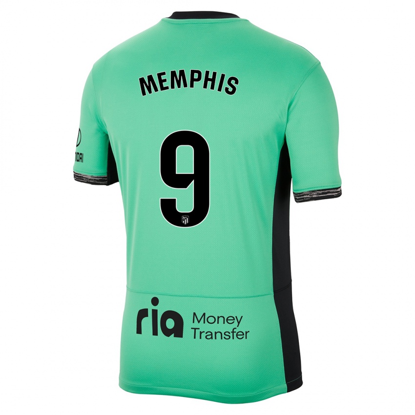 Homem Camisola Memphis Depay #9 Primavera Verde Terceiro 2023/24 Camisa