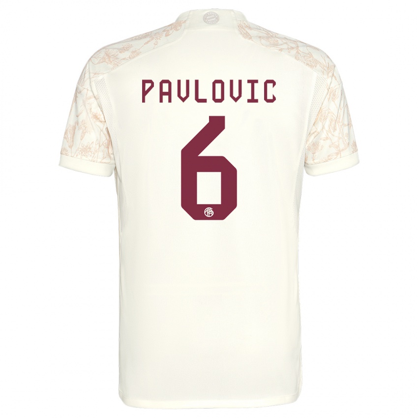 Homem Camisola Aleksandar Pavlovic #6 Off White Terceiro 2023/24 Camisa