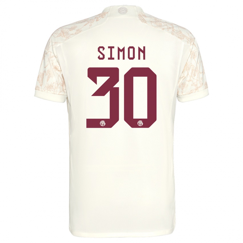 Homem Camisola Carolin Simon #30 Off White Terceiro 2023/24 Camisa