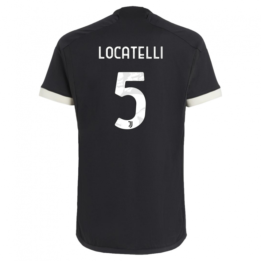 Homem Camisola Manuel Locatelli #5 Preto Terceiro 2023/24 Camisa