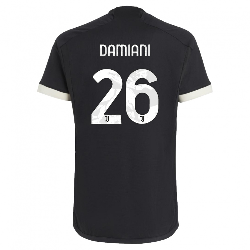 Homem Camisola Samuele Damiani #26 Preto Terceiro 2023/24 Camisa