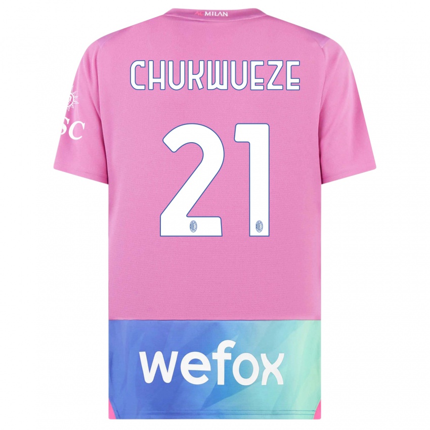 Homem Camisola Samuel Chukwueze #21 Rosa Roxo Terceiro 2023/24 Camisa
