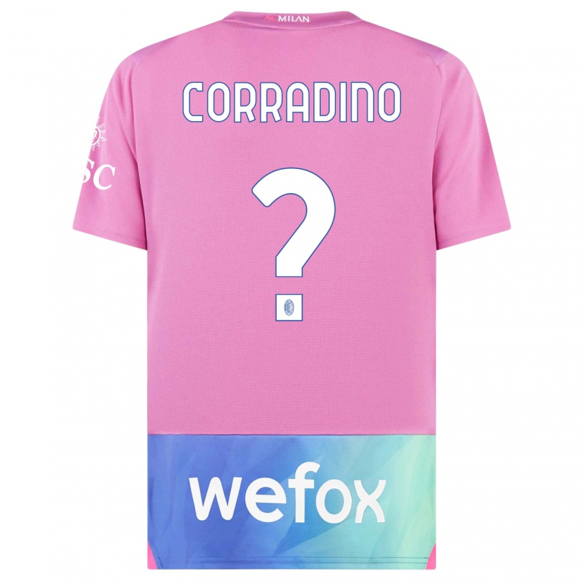 Homem Camisola Riccardo Corradino #0 Rosa Roxo Terceiro 2023/24 Camisa