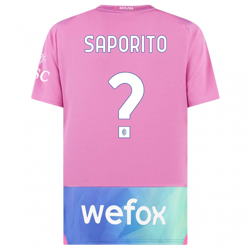 Homem Camisola Riccardo Saporito #0 Rosa Roxo Terceiro 2023/24 Camisa