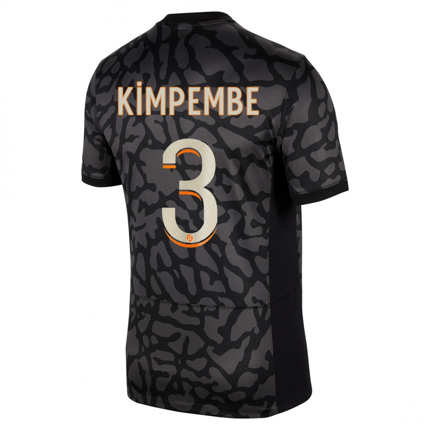 Homem Camisola Presnel Kimpembe #3 Preto Terceiro 2023/24 Camisa