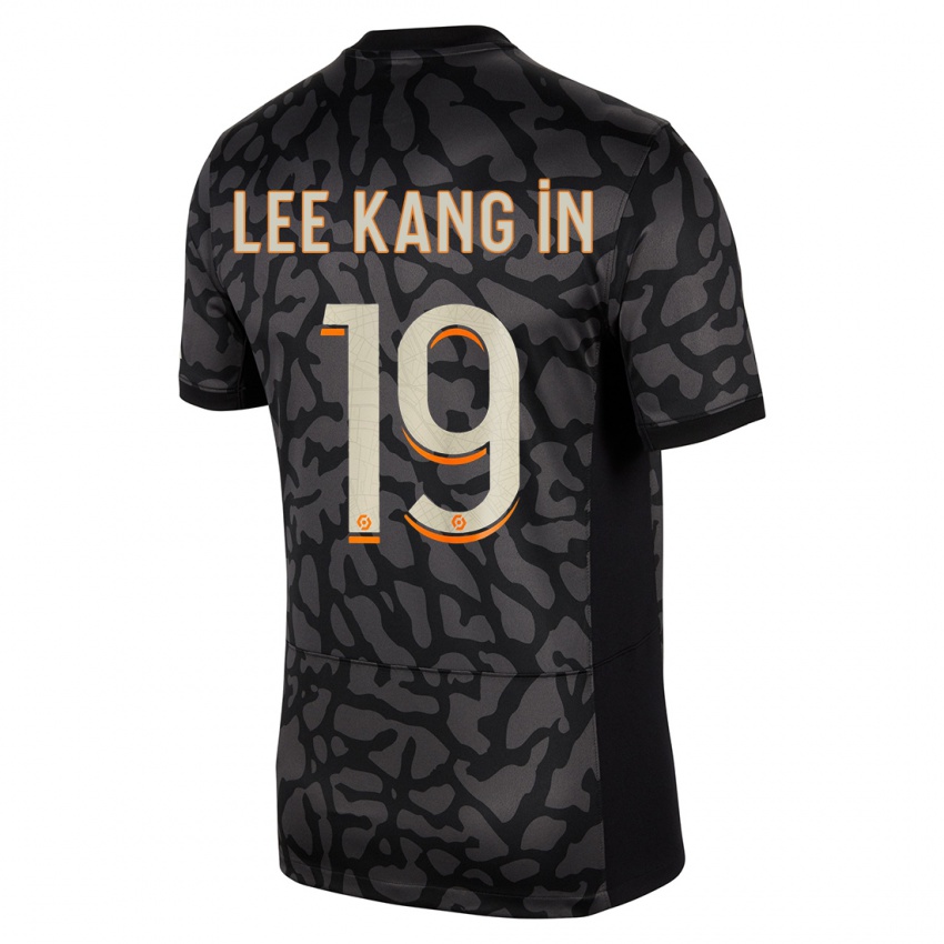 Homem Camisola Kang-In Lee #19 Preto Terceiro 2023/24 Camisa