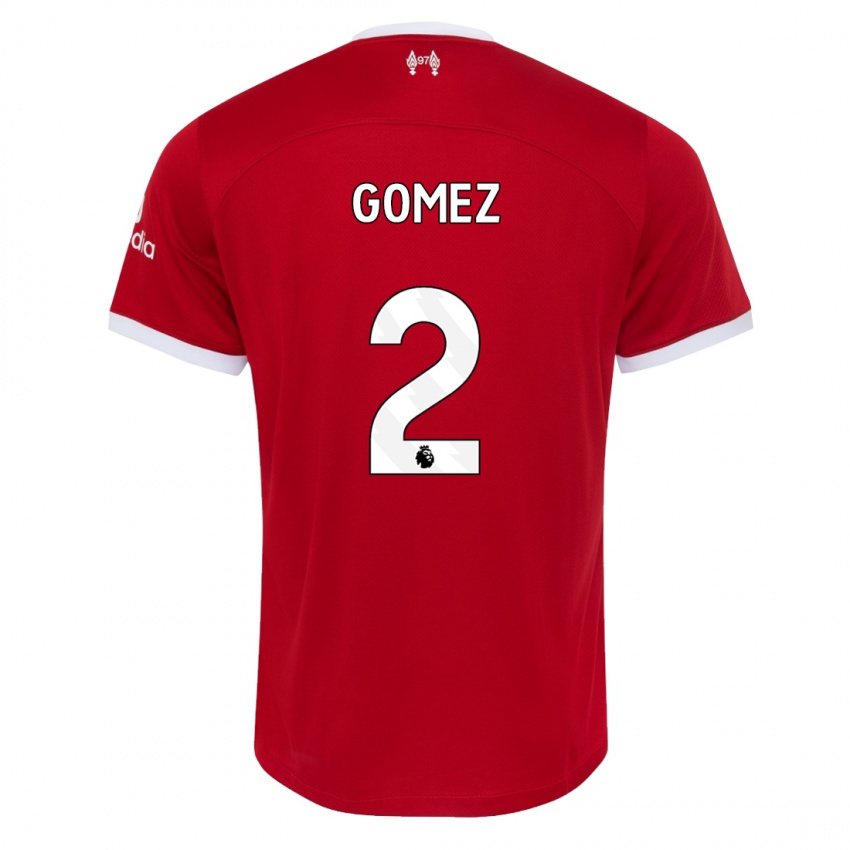 Mulher Camisola Joe Gomez #2 Vermelho Principal 2023/24 Camisa