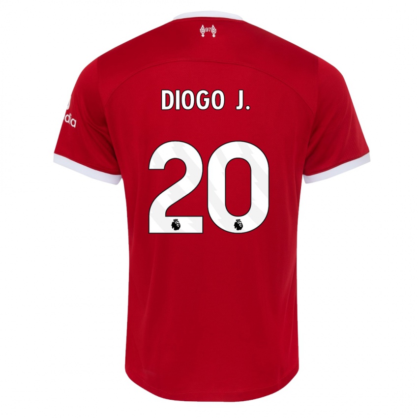 Mulher Camisola Diogo Jota #20 Vermelho Principal 2023/24 Camisa